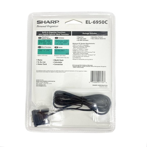 SHARP Personal Organizer English Spanish Translator 512KB Memory EL-6950C NEW - Picture 6 of 7